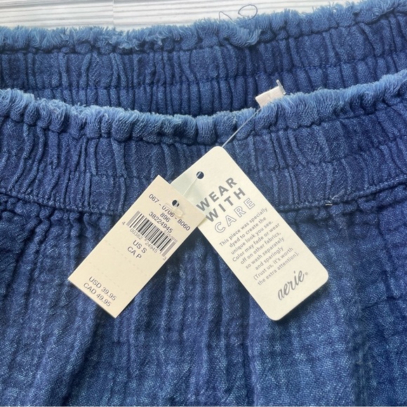 NWT aerie navy blue gauzy shorts size small - Picture 6 of 7